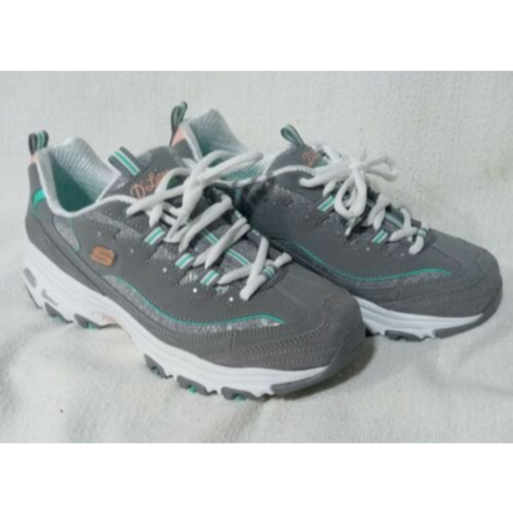 ✴️ Skechers D' Lites Gray Air Cooled Memory Foam Athletic Shoes Women's 9.5 ✴️